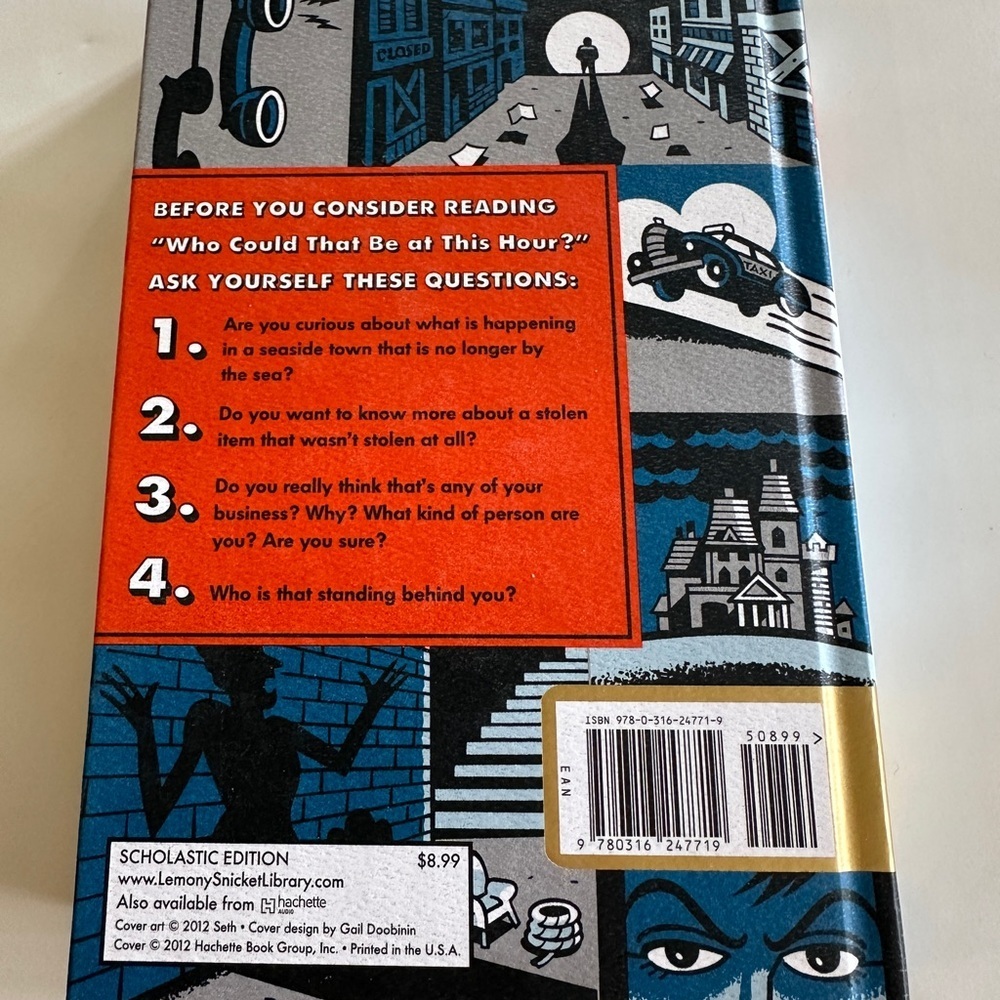 Lemony Snicket “Who Could That Be at This Hour” Hardcover Book - Picture 2 of 6